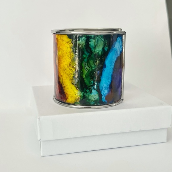 Abstract Rainbow Cuff Bracelet - Picture 9 of 12
